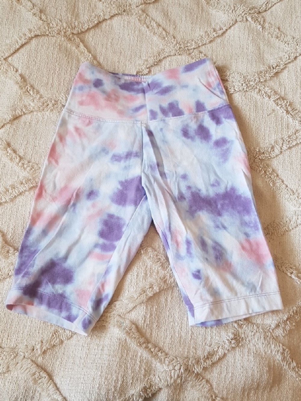 NOBO Pastel Tie-Dye Cotton Bike Shorts - Lavender & Pink